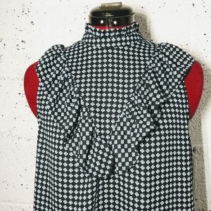 Who What Wear XS Cottage Core Mock Neck Ruffle Top